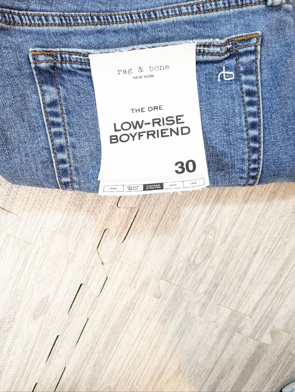 NWT Rag & Bone DRE Low Rise Boyfriend Jeans Blue Casual 30 - Picture 8 of 10